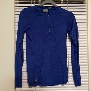 Athleta Dark Royal Blue Quarter Zip Long Sleeve Sz XS